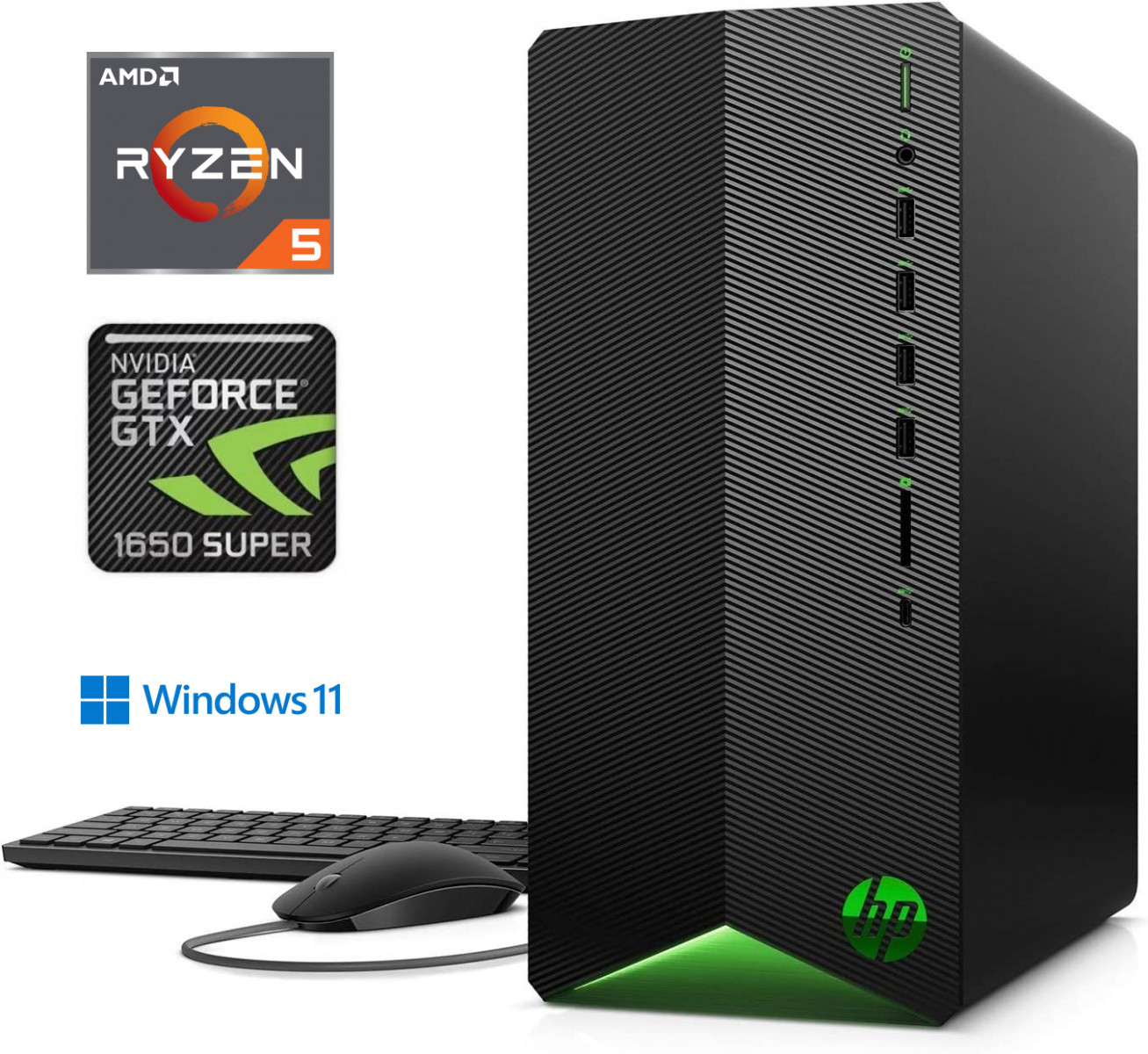 Pavilion Gaming Ryzen 5-4600G 8GB 512GB SSD GTX 1650 SUPER Windows 11 Professional Stacionarus kompiuteris