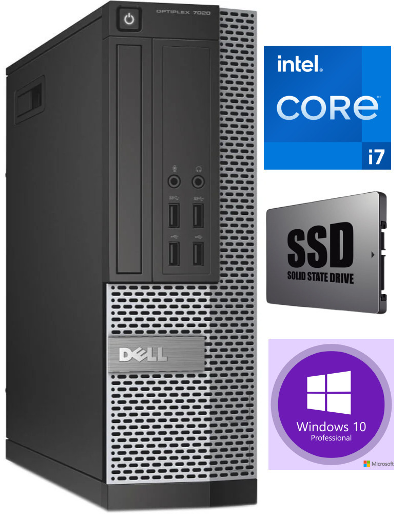 7020 SFF i7-4770 16GB 480GB SSD 1TB HDD  Windows 10 Professional Stacionarus kompiuteris