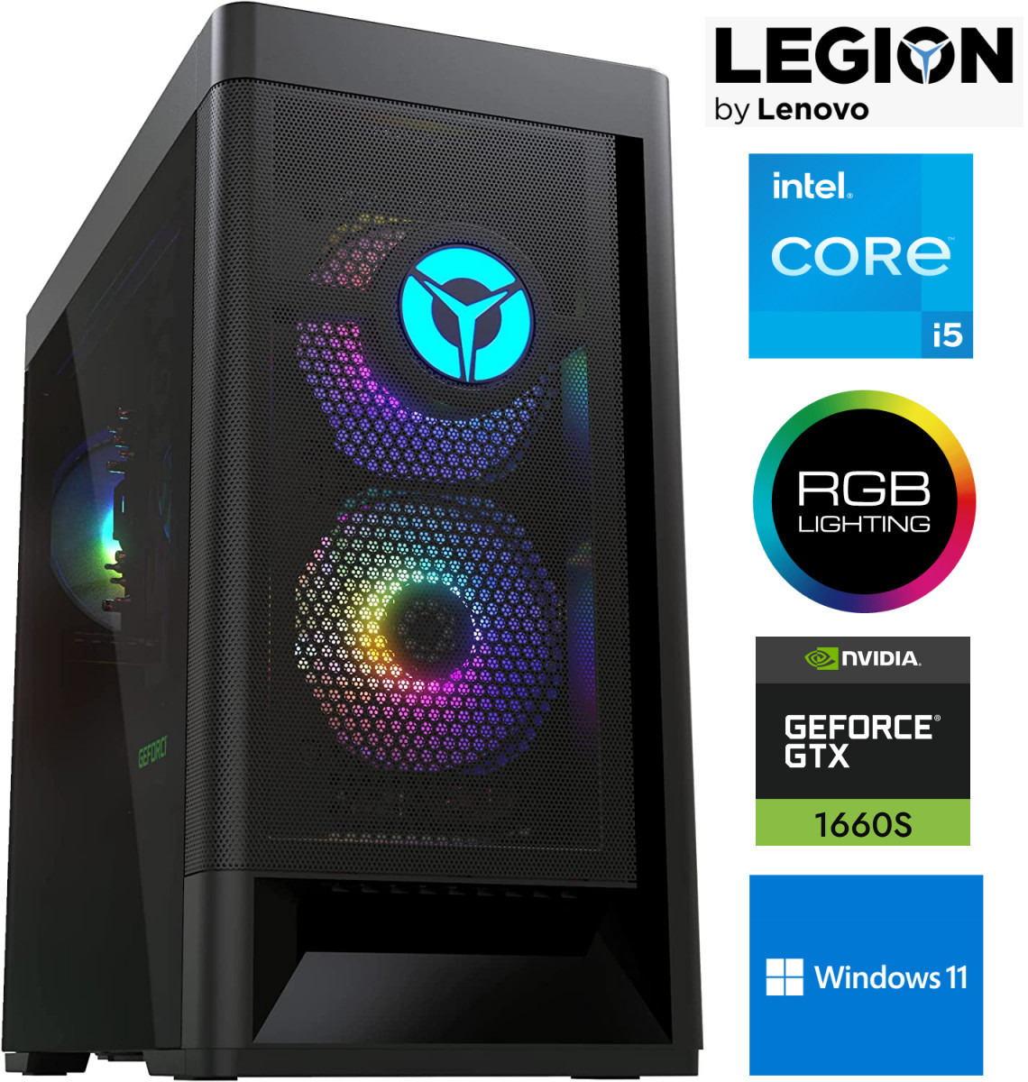 Legion T5 i5-11400F 16GB 512GB SSD GTX 1660 SUPER 6GB Windows 11 Stacionarus kompiuteris