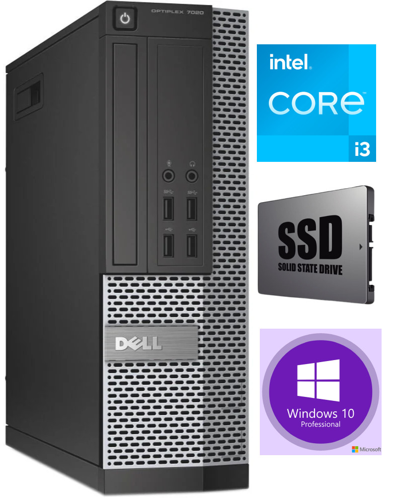 7020 SFF i3-4130 8GB 240GB SSD Windows 10 Professional Stacionarus kompiuteris