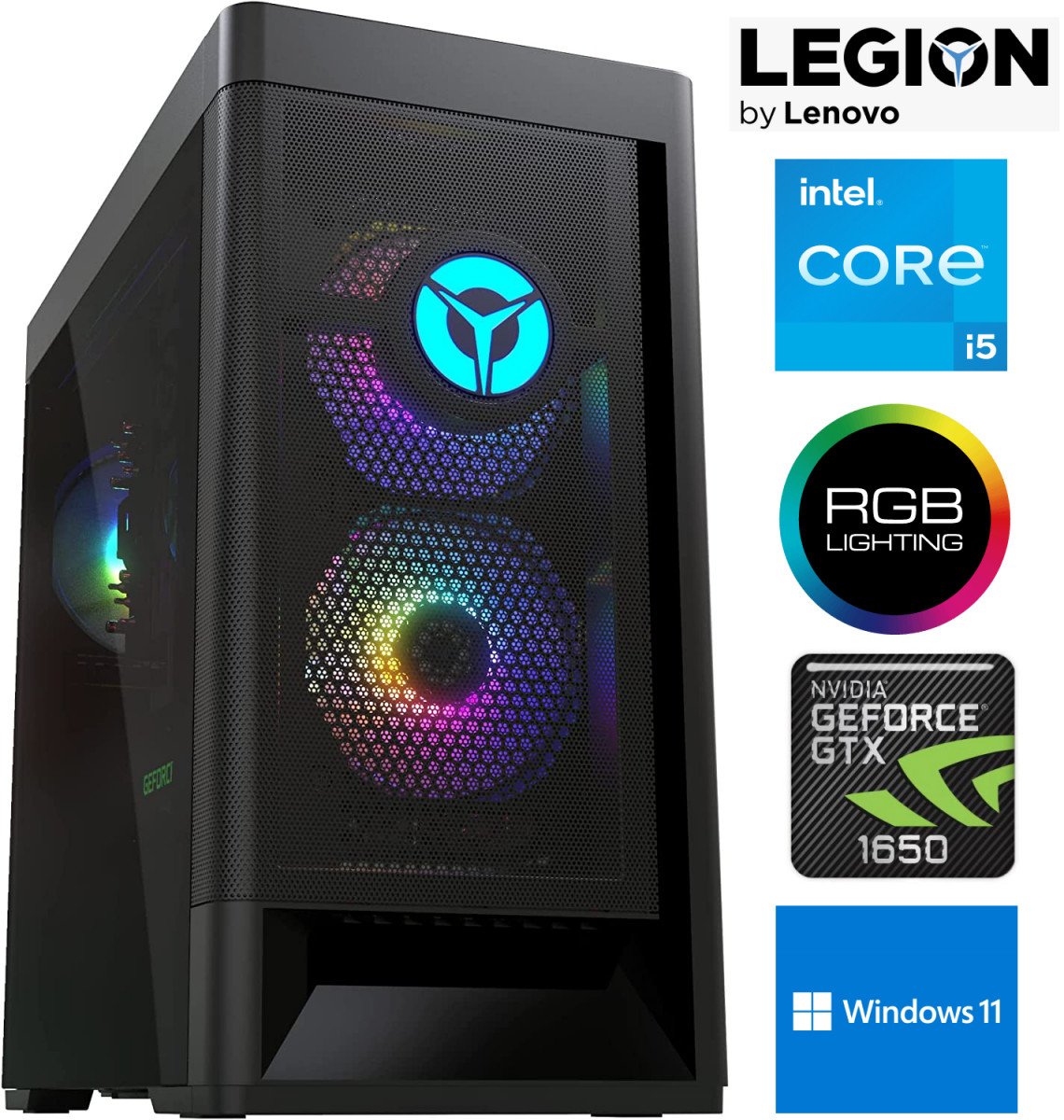 Legion T5 i5-11400F 8GB 512GB SSD GTX1650 Windows 11 Stacionarus kompiuteris