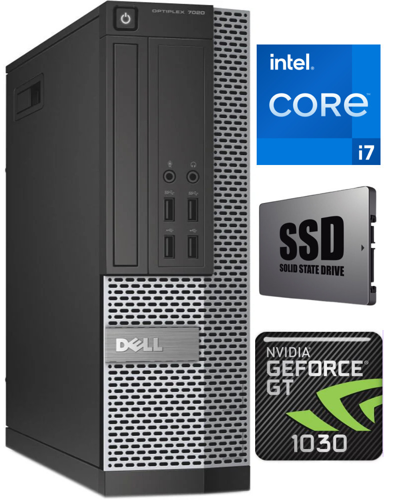 7020 SFF i7-4770 16GB 480GB SSD GT1030 2GB Windows 10 Professional Stacionarus kompiuteris