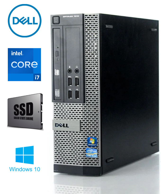 7010 SFF i7-3770 16GB 480GB SSD 2TB HDD Windows 10 Professional Stacionarus kompiuteris