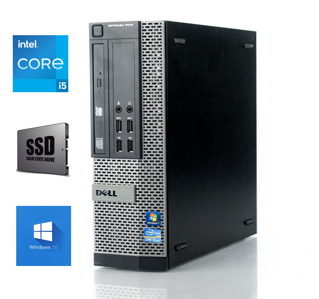 7010 SFF i5-3470 8GB 480GB SSD 1TB HDD Windows 10 Professional Stacionarus kompiuteris