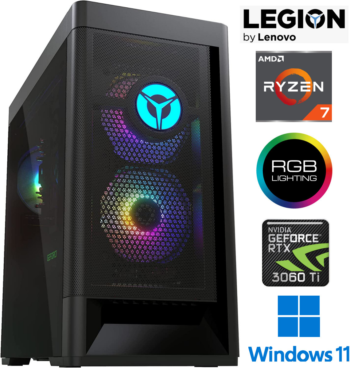 Legion T5 MT Ryzen 7 5800 16GB 1TB SSD RTX 3060 Ti Windows 11 26AMR5 Stacionarus kompiuteris