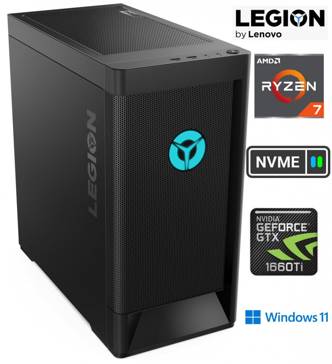 Legion T5 Ryzen 7 3700X 16GB 512GB SSD GTX 1660 Ti Windows 11 Stacionarus kompiuteris