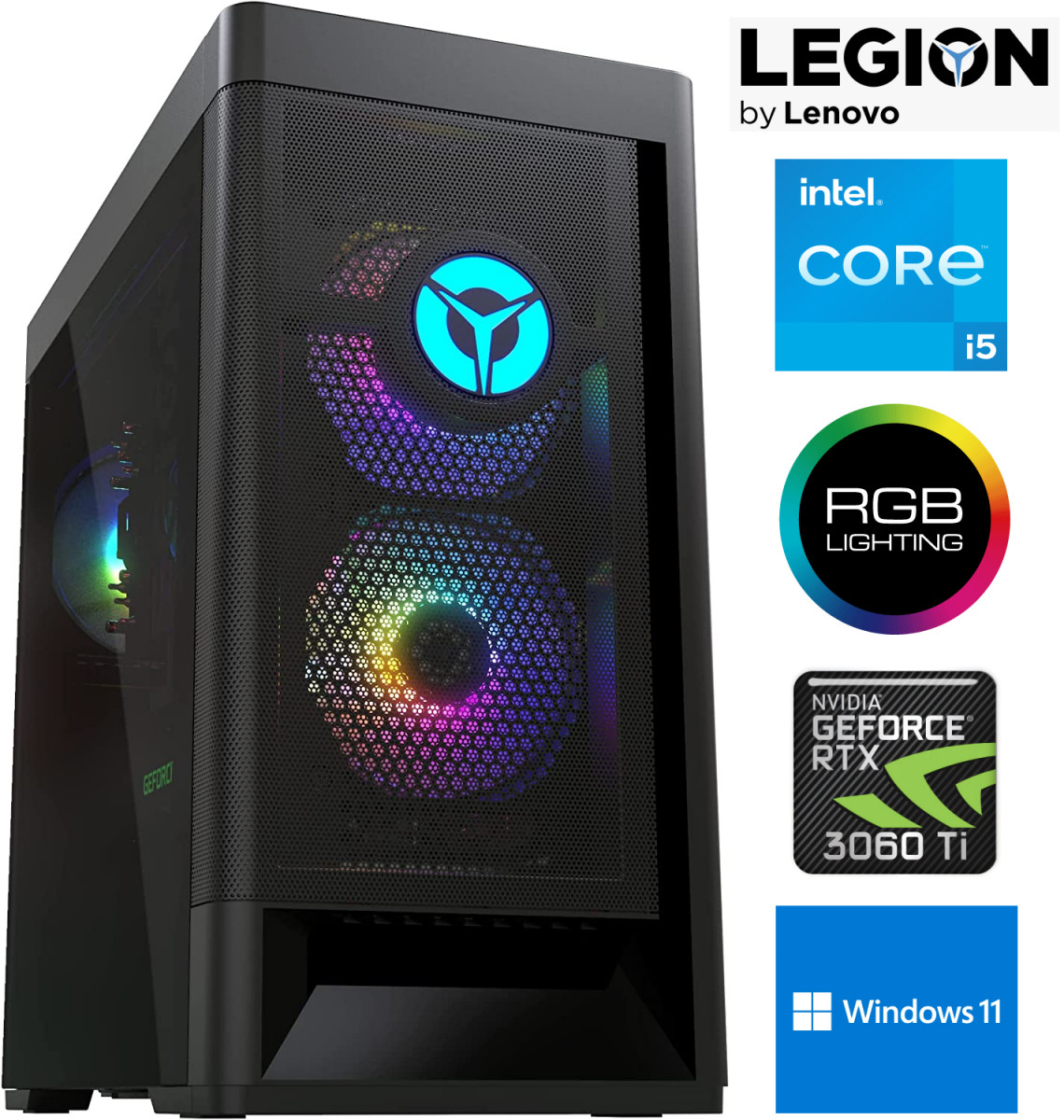 Legion T5 i5-11400F 8GB 512GB SSD 1TB HDD RTX 3060Ti Windows 11 Stacionarus kompiuteris