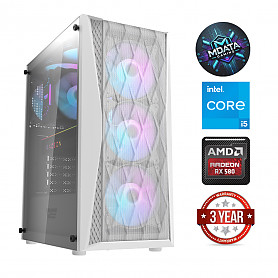 i5-14400F 16GB 512GB SSD RX580 NoOS White Stacionarus kompiuteris