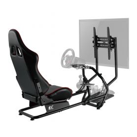 NanoRS RS160 Gaming Chair Racing Simulator Stand 3 in 1 PC Console Gamers Synthetic Leather Cover Steering Wheel Stand TV Bracket Up to 50" Max. Vesa 400x400